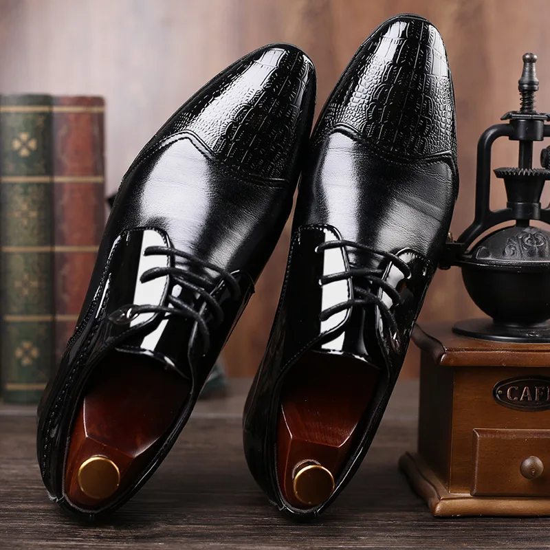 

Men's Formal Leather Shoes Lace Up Oxfords Luxury Wedding Shoes for Men Business Point Toe Dress Shoes Classic Men's Suits Shoe