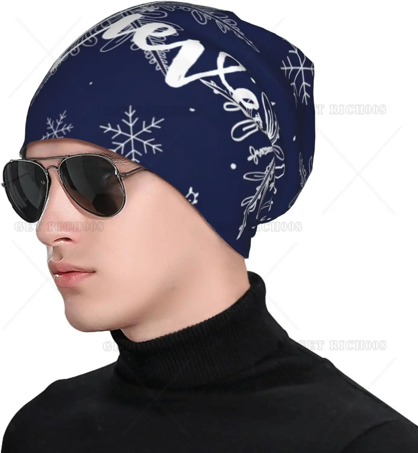 Believe Funny Skull Cap for Adult, Bonnet de Noël, Chimio Caps, Outdoor Slouchy, Cancer Sauna Wear, Gift for Women and Men