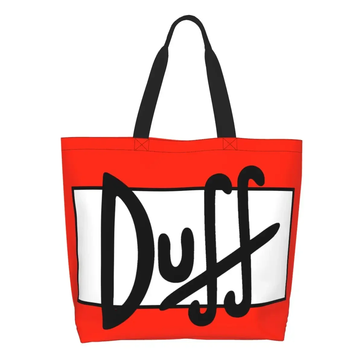 Fashion Printed Duff Beer Tote Shopping Bags Washable Canvas Shopper Shoulder Handbag