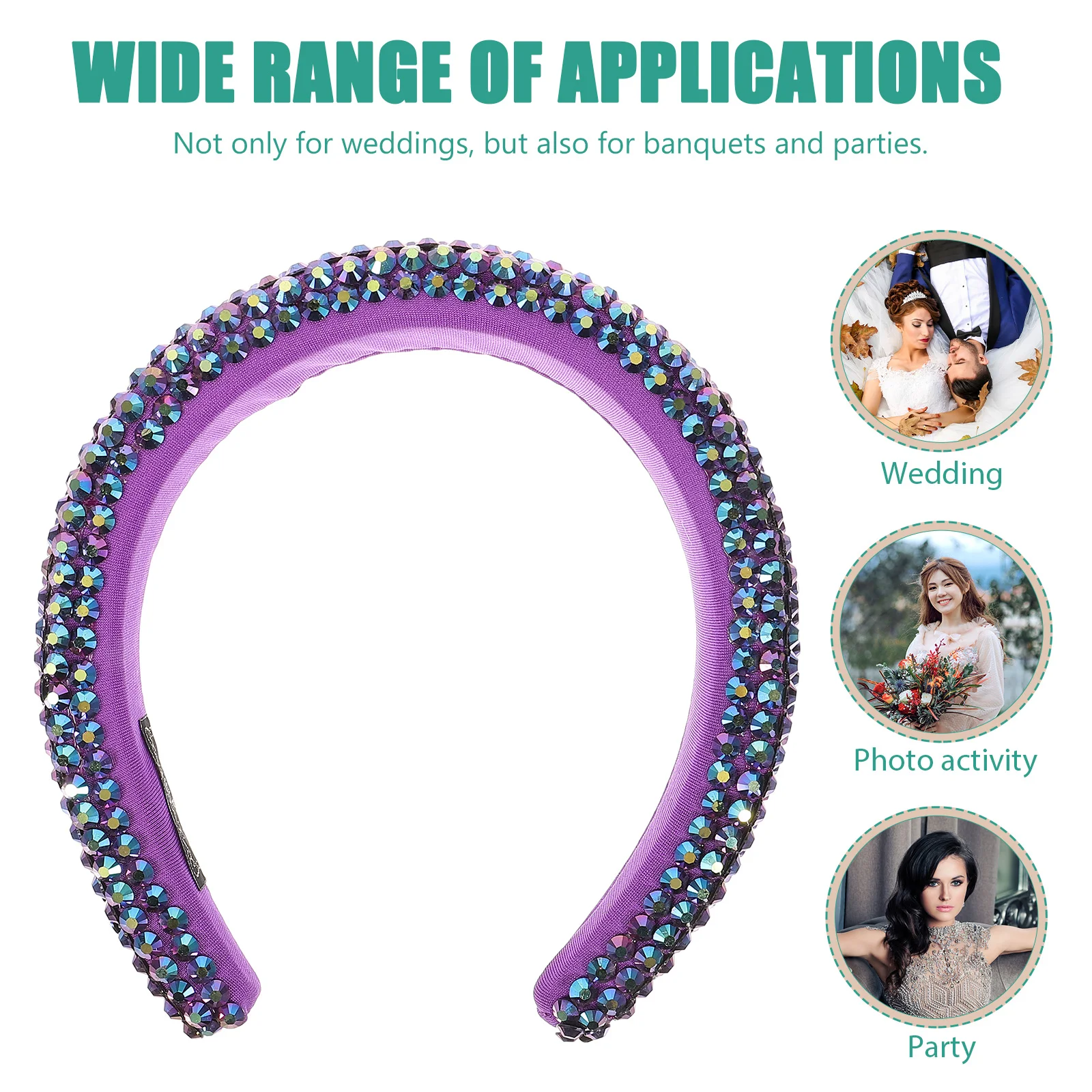 Sponge Rhinestone Headband Custom Outfit Hoop Decor Hair Crystal Supply Adapter Women's