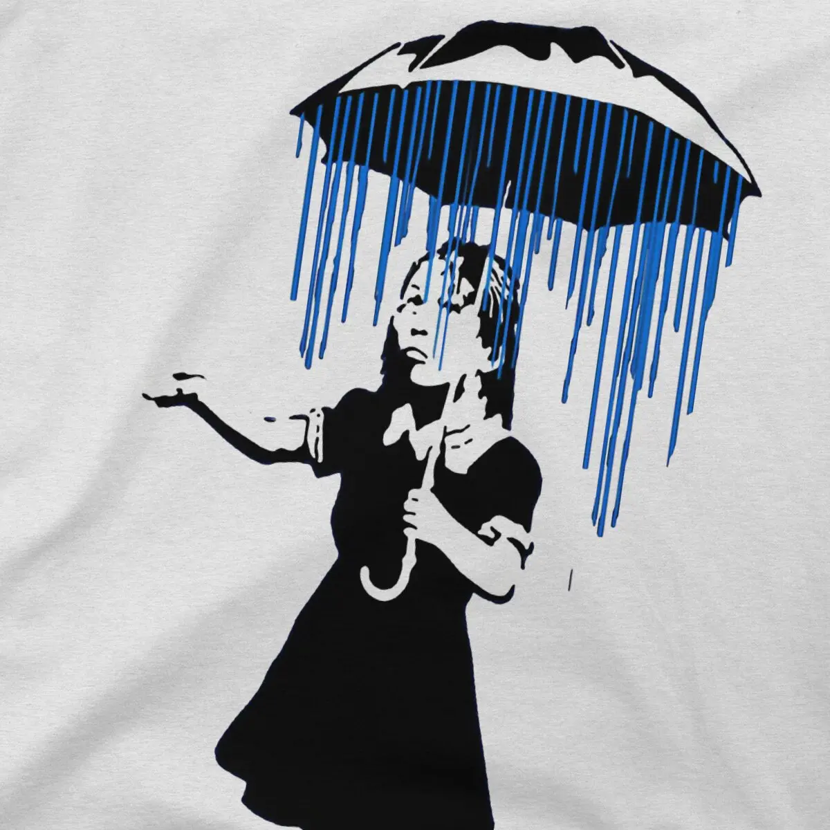 Men\'s Raining on the Inside T Shirt Banksy Street Graffiti Artist Pure Cotton Clothing Leisure Short Sleeve Round Neck Tee Shirt