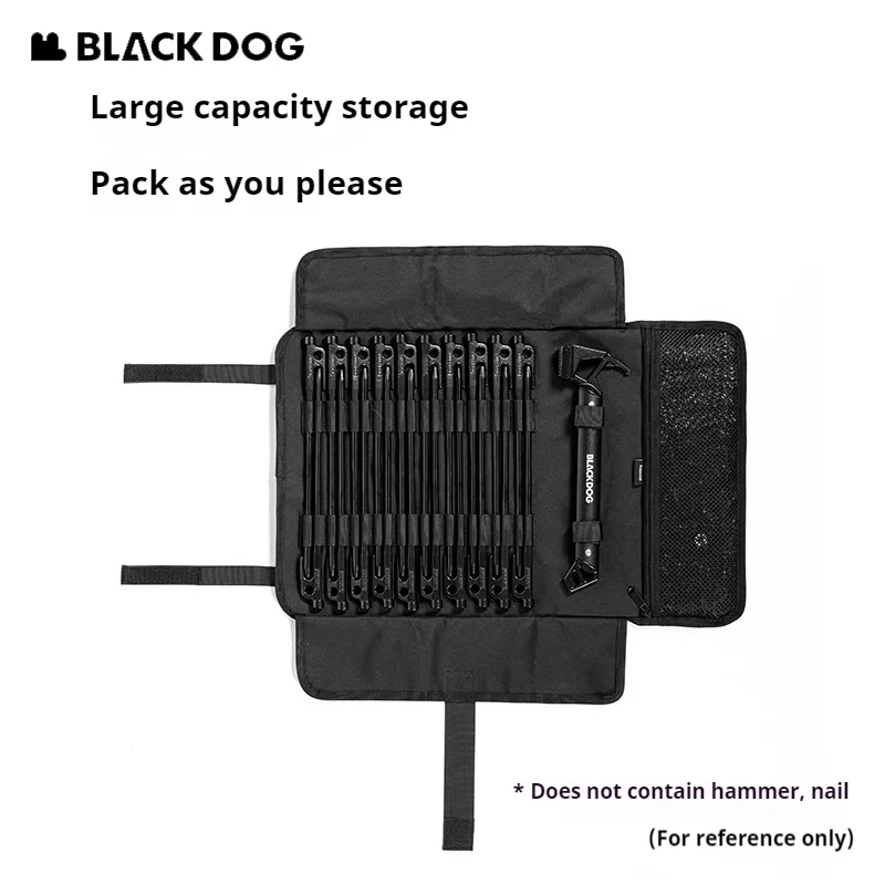 Naturehike Blackdog Peg Nails Tool Storage Bag 21-Hole Large Capacity Outdoor Camping Accessories Wind Rope Tent Pegs Bags