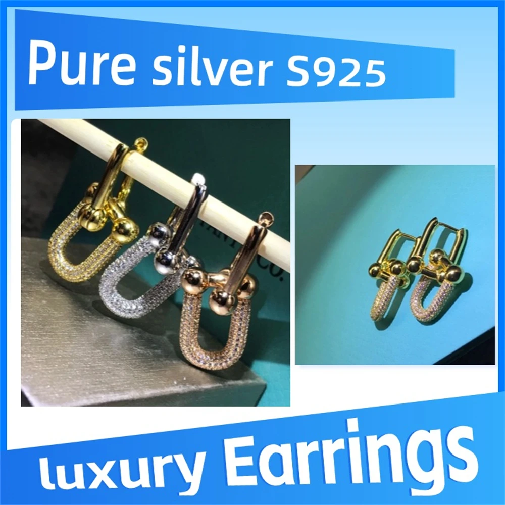 

Pure 925 Sterling Silver HardWear Link Earrings in with Pavé Diamonds Luxurious, elegant, versatile, personalized, high-quality