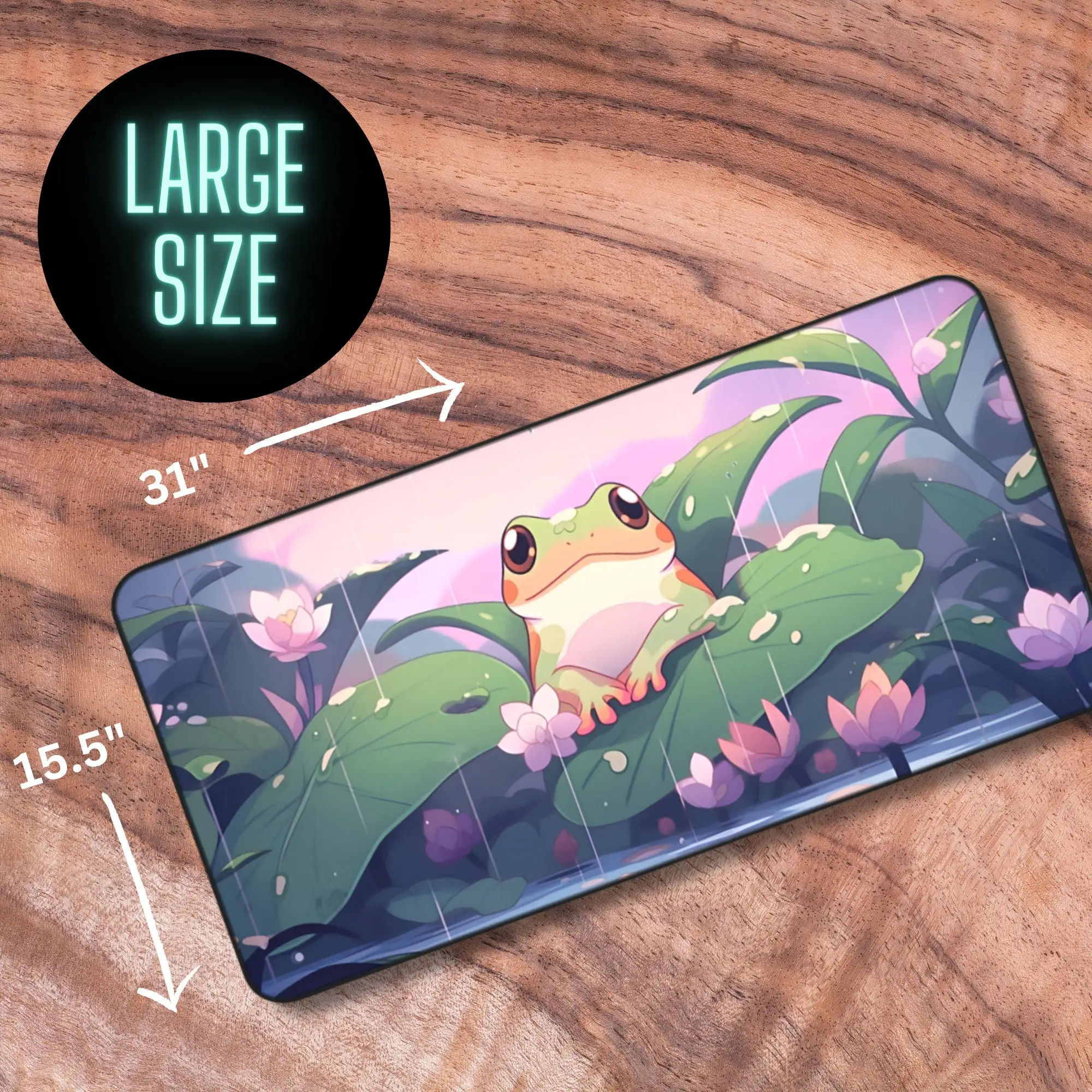 لوحة ماوس ألعاب جمالية على شكل ضفدع أنيمي، مريحة لتزيين مكتب الألعاب للفتيات، سجادة مكتب لطيفة، هدية لعشاق الضفدع