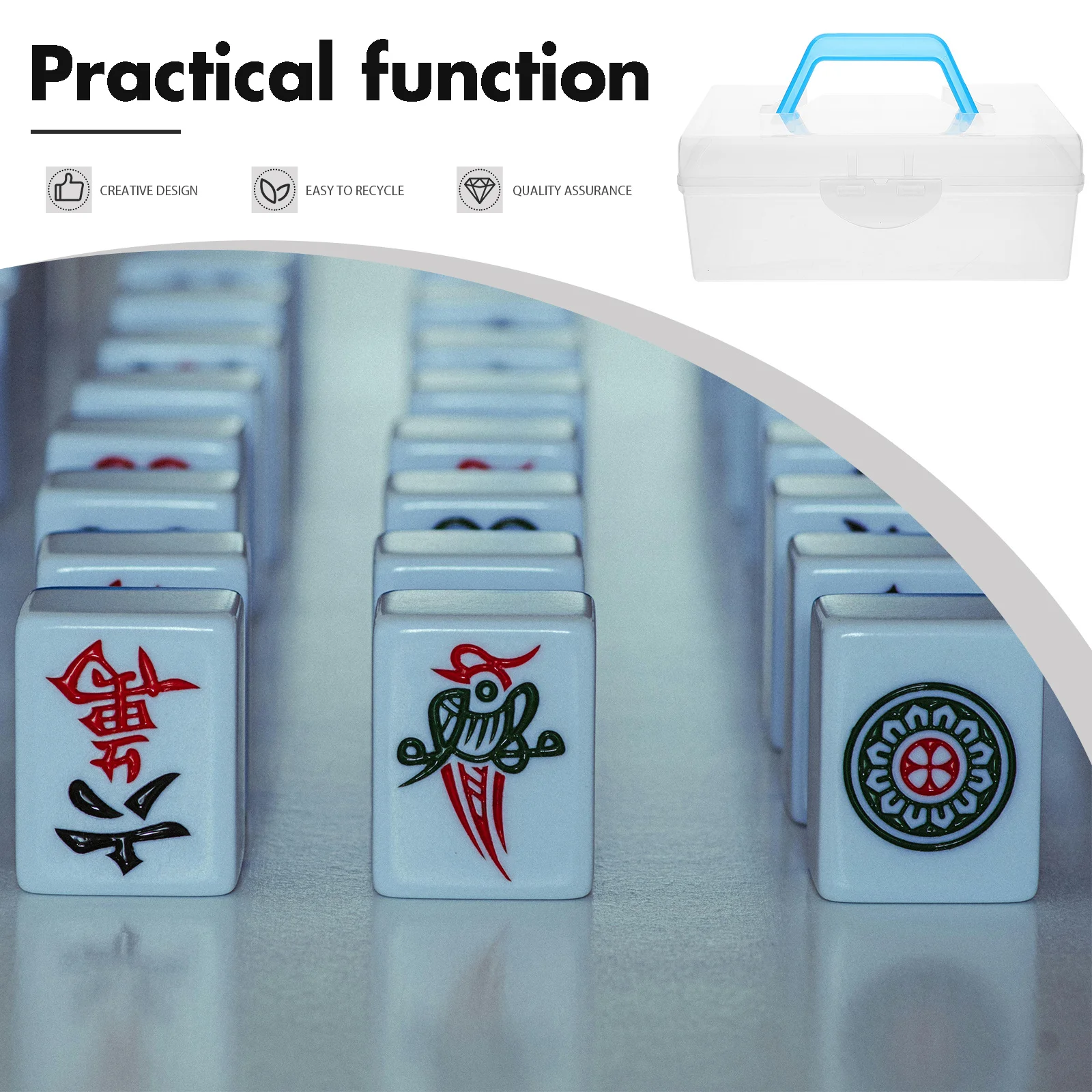 Suporte de azulejo mahjong estilo vintage, caixa de armazenamento espaçosa para vários conjuntos, estojo organizado para jogos noturnos, entretenimento doméstico