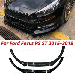 For Ford Focus RS ST Front Bumper Lip ABS Gloss Black Body Kit Spoiler Splitter Car Accessories 2015 2016 2017 2018