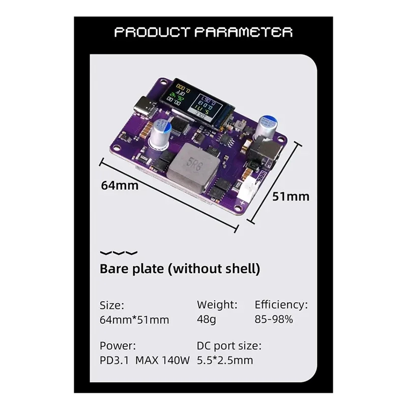 Módulo de carga rápida B-M IP6557 PD3.1 Módulo de carga rápida Buck-Boost de alta potencia 140W Módulo de carga de teléfono