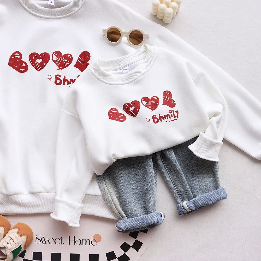 Suitable for The Photo of The Family Clothing New Mother and Daughter Son Hoodie A Family of Three Mother and Son Cotton Hoodies