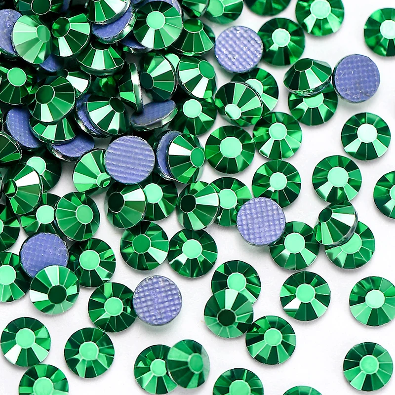QIAO Metallische Farbige Glas-Hotfix-Kristallsteine mit Flacher Rückseite für DIY-Kleidungs- und Stoffdekorationen – Detail 2