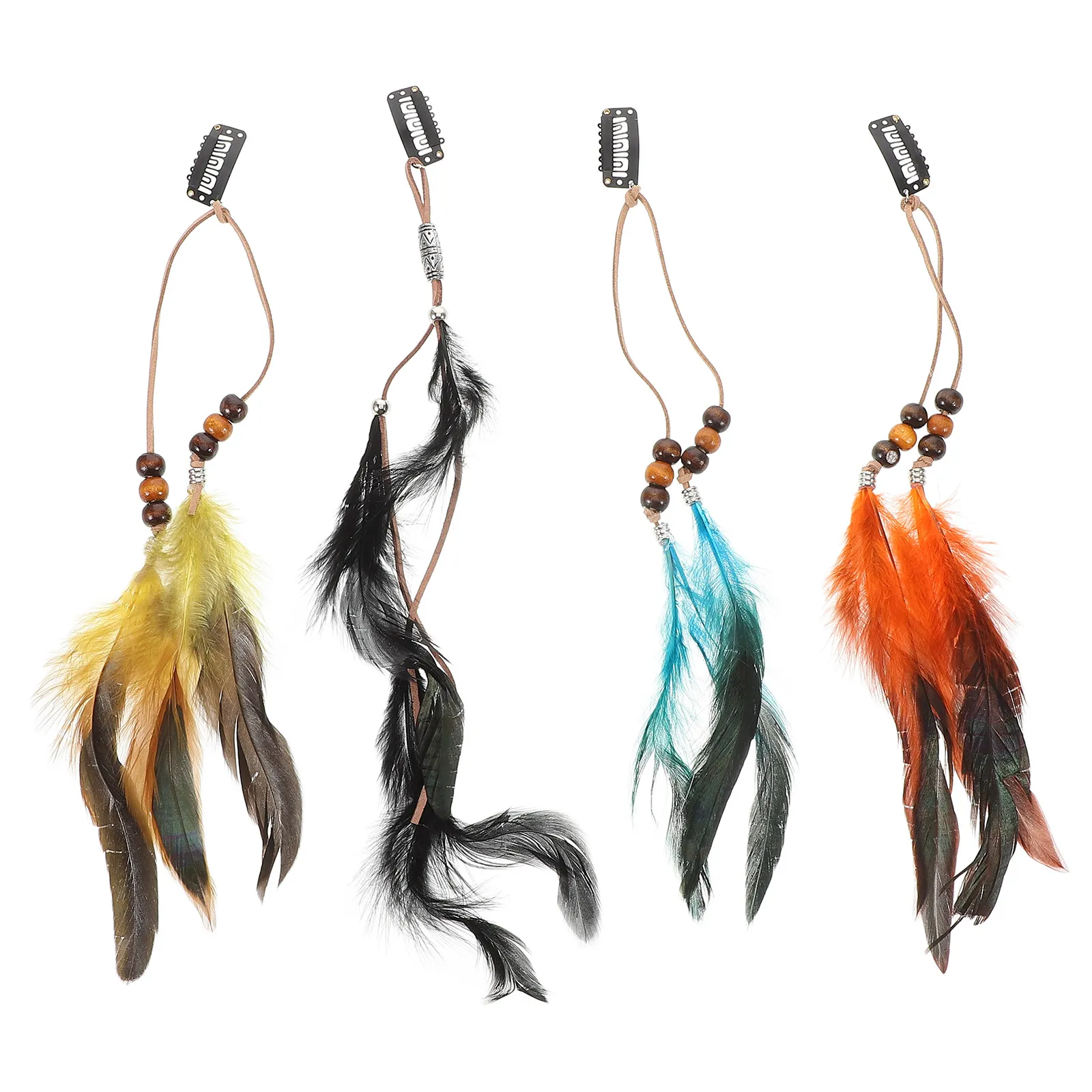 

Набор из 4 винтажных заколок для волос с кисточками в стиле бохо, женские аксессуары для волос для фестивалей, костюмов в стиле пиратов и ковбоек