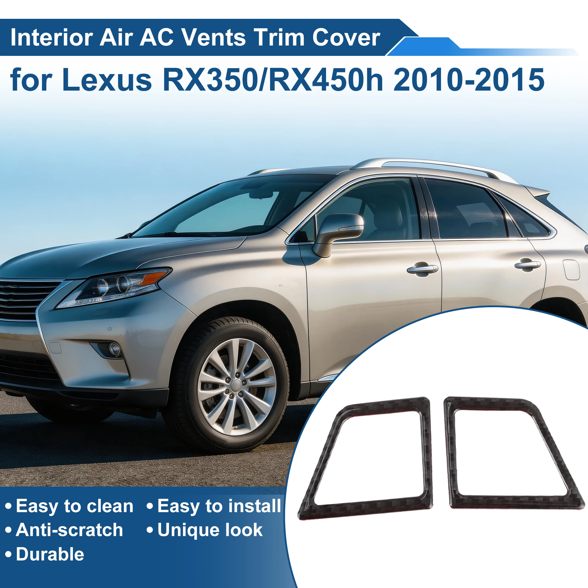 UXCELL for AC Vent Trim Frame for Lexus RX350/RX450h Dashboard Vent Sticker