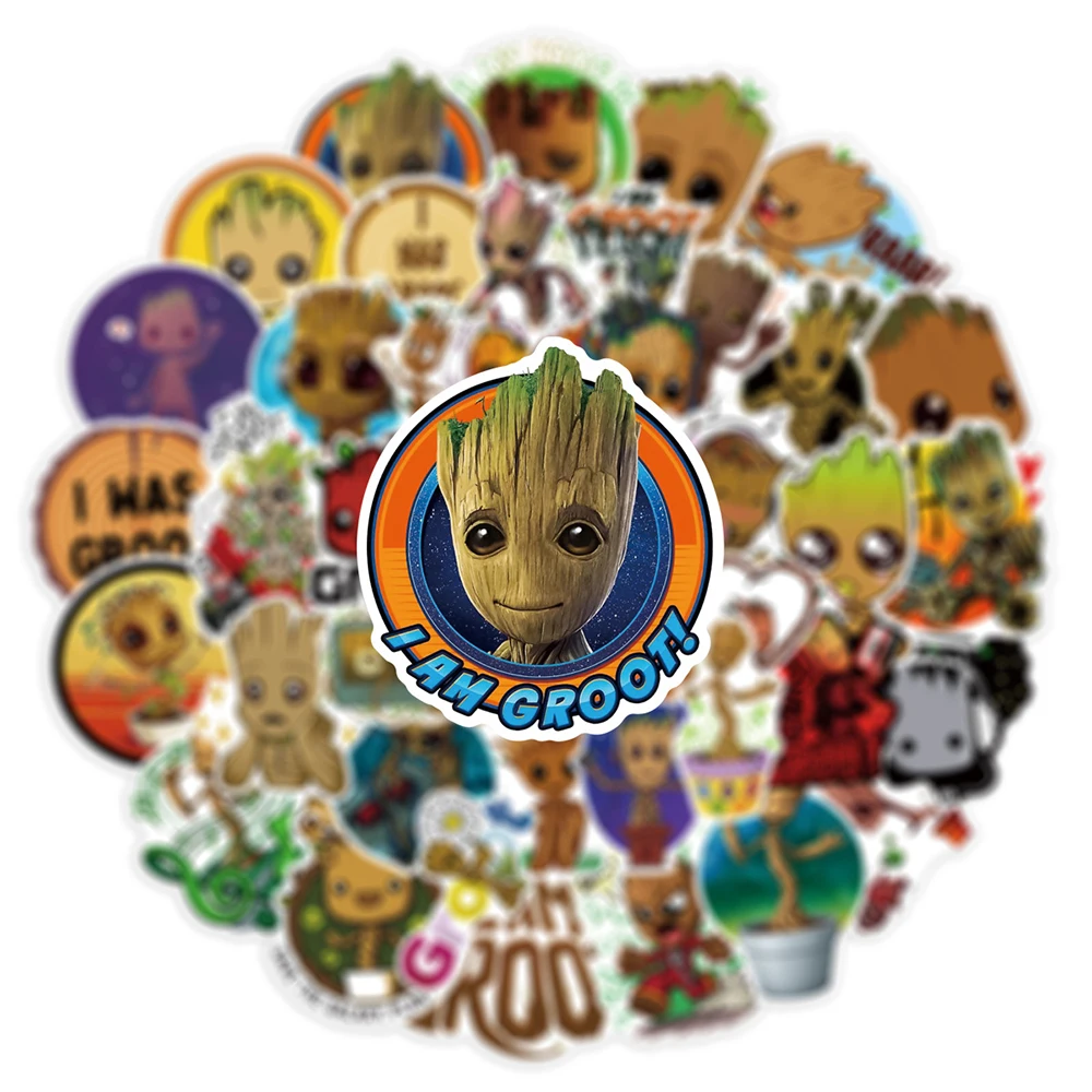 10/30/50PCS Disney Cute Groot Stickers Guardians of the Galaxy Cartoon Decals DIY Motorcycle Notebook Phone Guitar Car Kids Toy