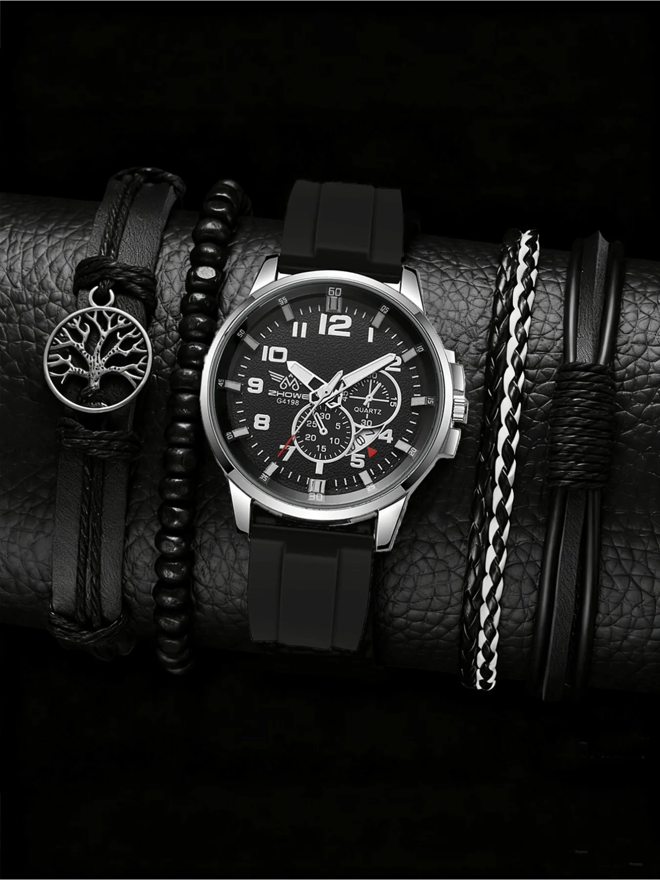 

Изысканный мужской комплект часов из 3 предметов, мужской деловой высококачественный кварцевый комплект мужских часов