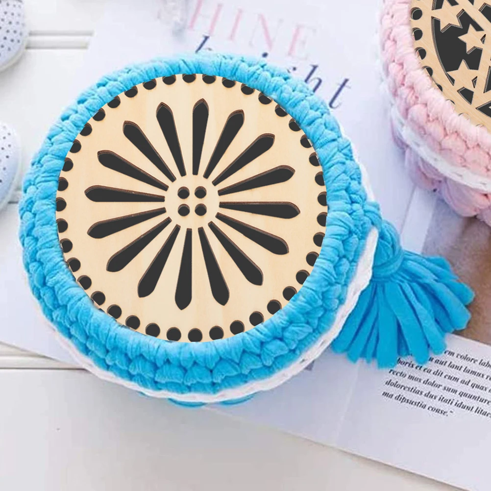 

2 Pcs Stitch Wooden Braided Bag Accessories Basket Bases for Crochet Portable Bottom Shaper Pad