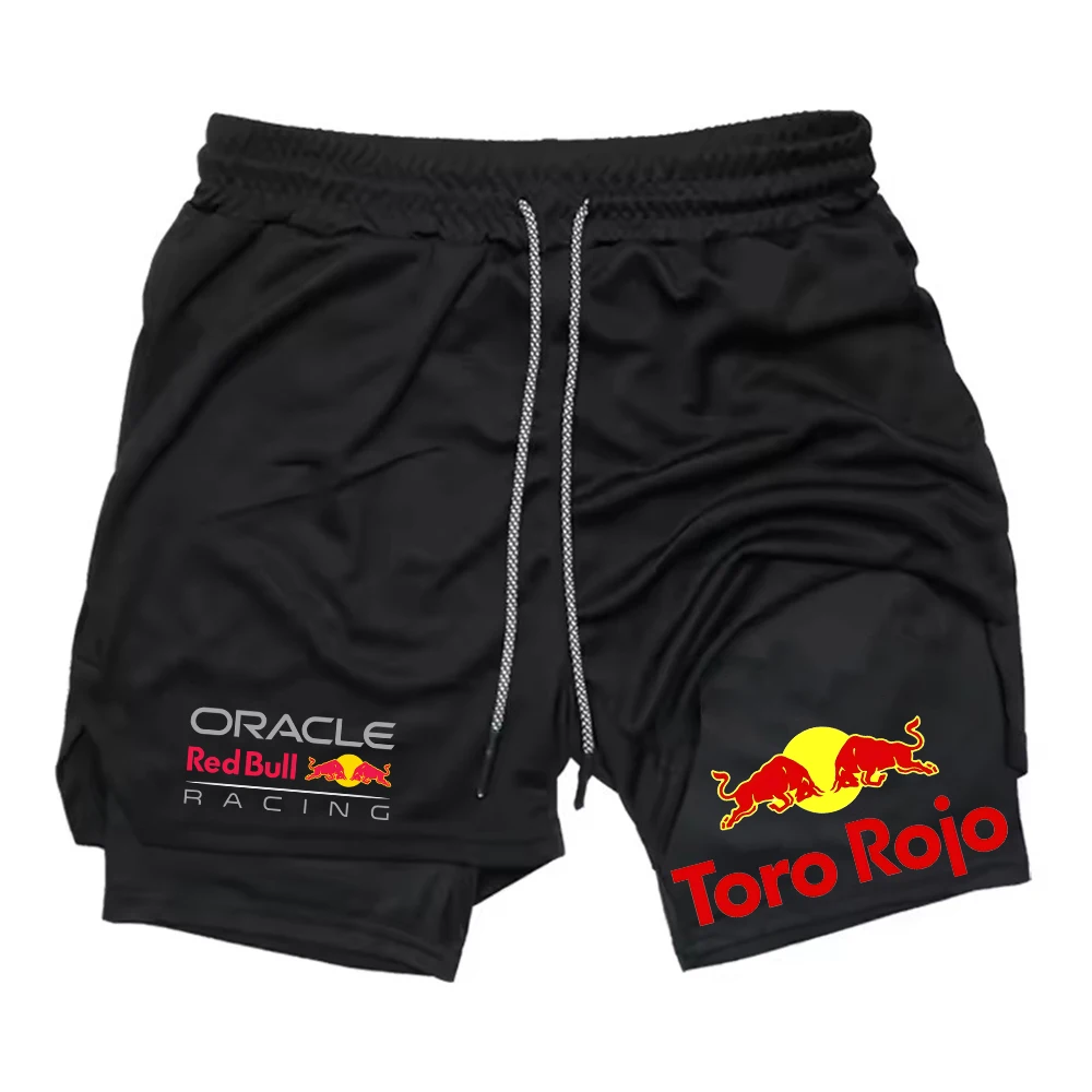 

High Quality New Red Bull Racing Official Website Racing Fitness 2-In-1 Sports Shorts Casual Quick Drying Double-Layer Shorts
