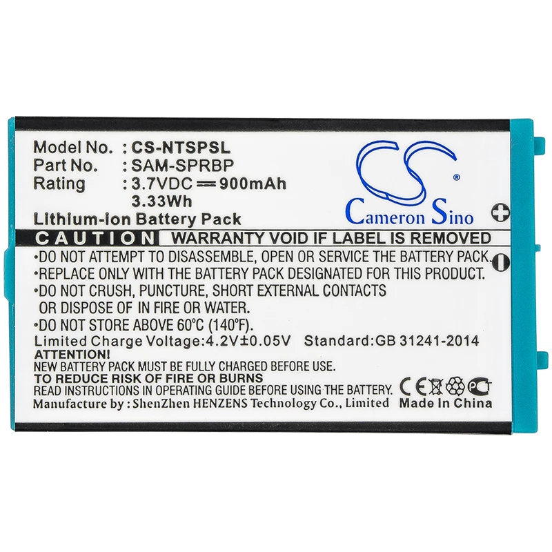 Cameron Sino 900mAh Battery AGS-003, SAM-SPRBP for Nintendo Advance SP, AGS-001, GBA SP