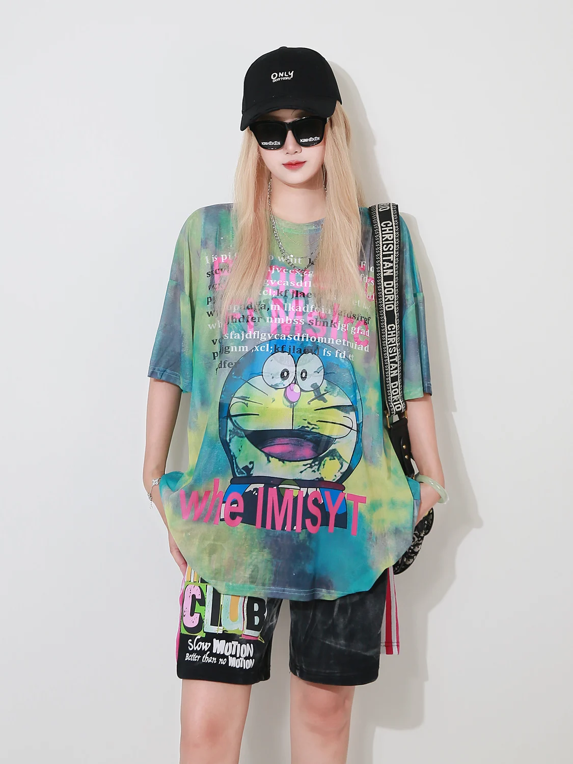 2025年新作 レディース アイスシルク メッシュ 半袖Tシャツ 夏 薄手 丸首 ゆったり カバーアップトップ トレンド 通気性 カジュアルTシャツ