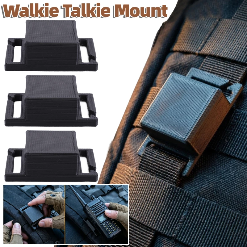 1-4Pcs Two Way Radio Mount Outdoor Walkie Talkie Clip Anti Slip Compact Radio Belt Clip Holder for Backpack PETG Hiking Camping view 2