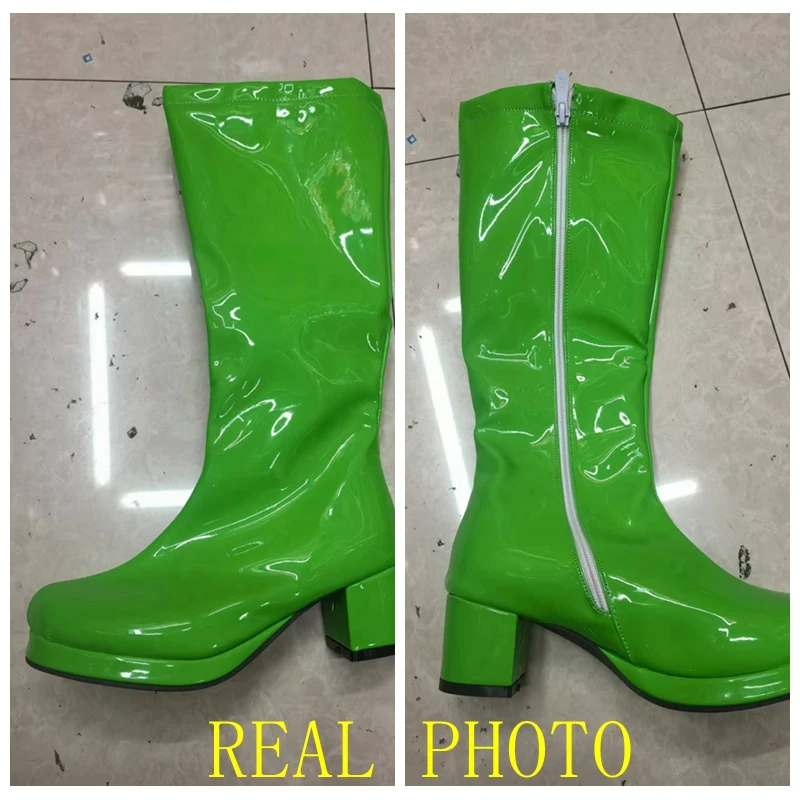 Женские сапоги до колена REAVE CAT, осенние сапоги из искусственной кожи с круглым носком, большие размеры 33-46, желтые, фиолетовые, оранжевые, S1981