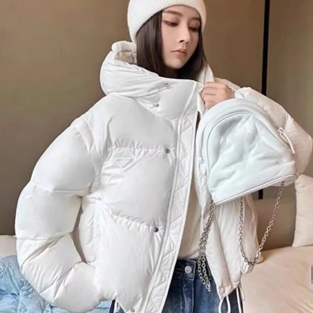 

Winter Women Down Coat Detachable Sleeves Hooded Jacket Loose Fit Casual Warm Parka Outerwear New Style