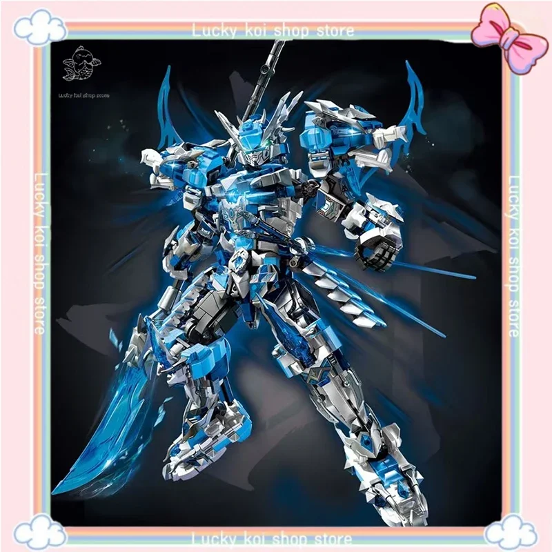 40cm Ice covered Guan Yu building blocks Mecha Shanhaijing robot 62039 Assembled Model Room Decoration Children Puzzle Toys Gift