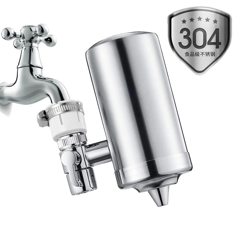 

Faucet Water Filter 304 Stainless Steel Water Purifier Mount Filtration System Household Kitchen Purifier Tap Reduce Chlorine