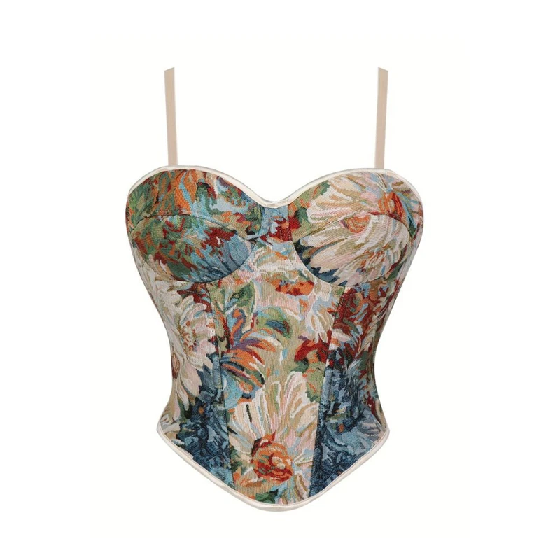 

Женский сексуальный корсет, укороченный топ, жилет, винтажный корсет на тонких бретельках, готический формирователь тела, нижнее белье, бурлеск, бюстье, корсет