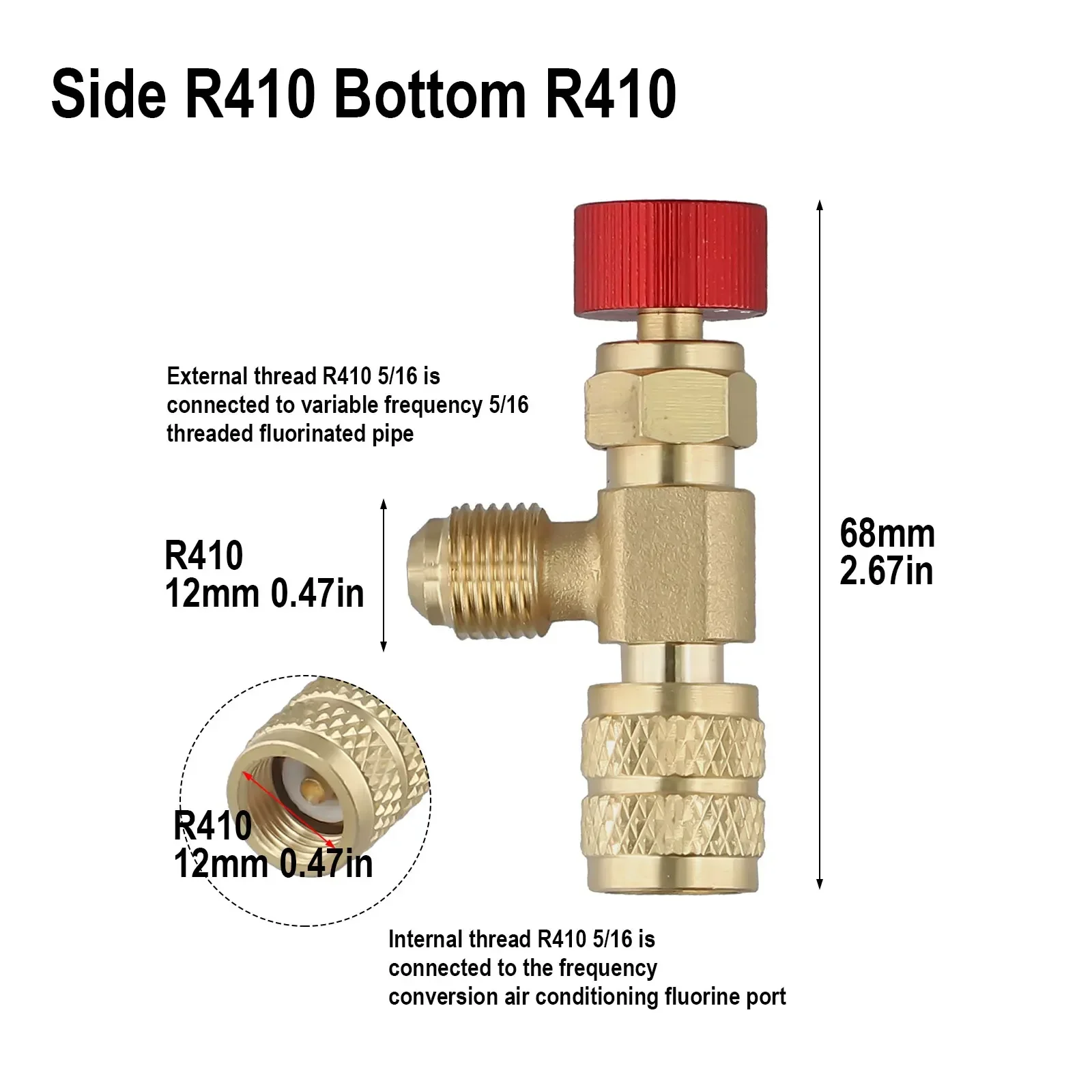 

1pcs R410 R22 AC Valve Filling Joint Air Conditioning Filling Cryogen Safety Valve Safe And Efficient Leakage-free Connection