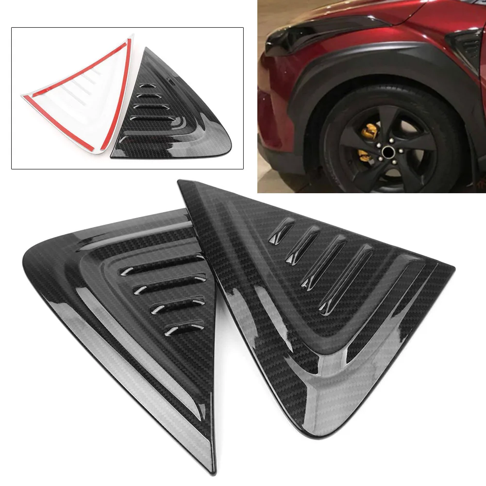 Carbon Fiber Color Car Styling Side Wing Fender Air Vent Cover Trim Decoration For Toyota C-HR CHR 2016 2017 2018 ABS Plastic