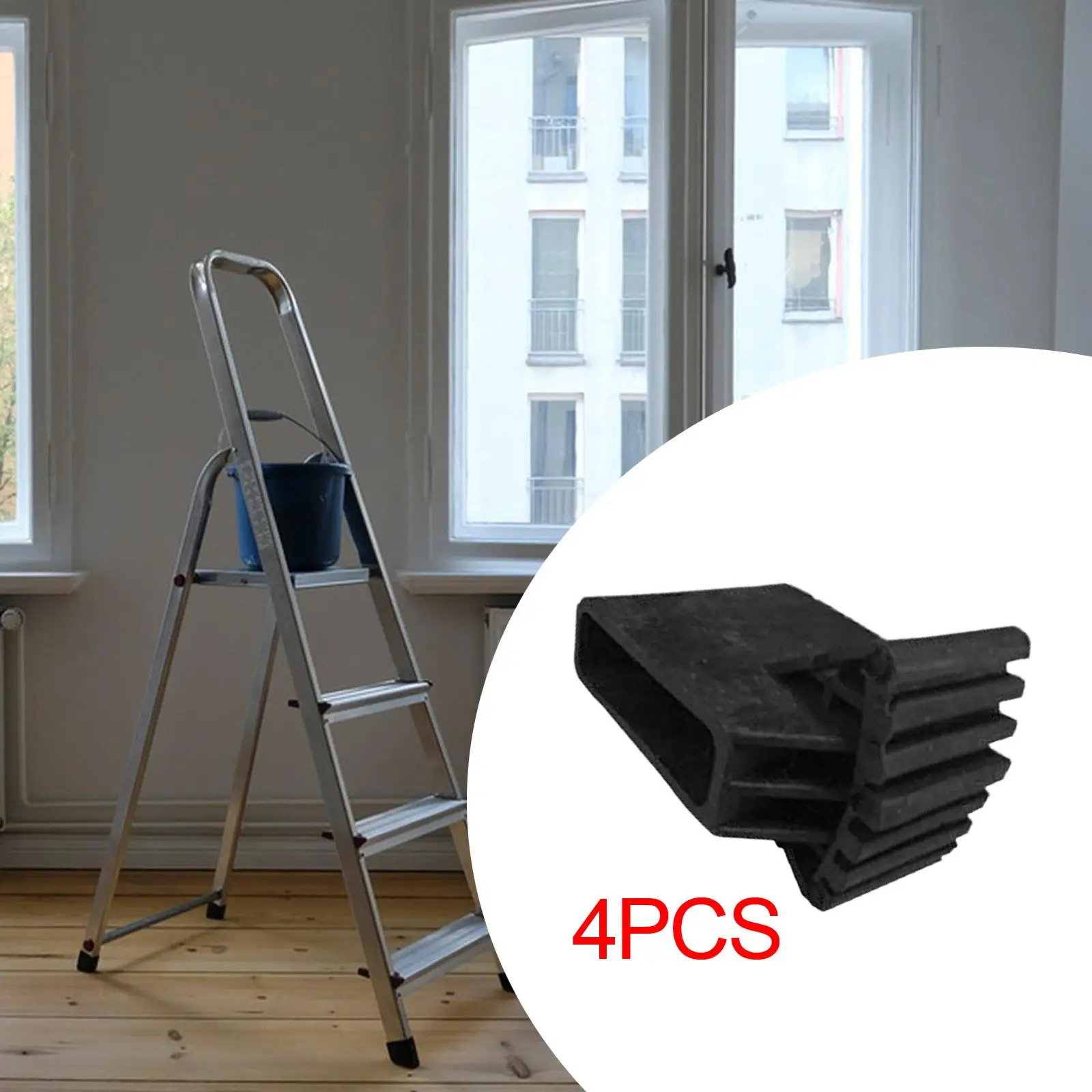 

4 Pieces Ladder Non Slip Feet Mats Ladder Accessories Replace for Most Ladders Portable Multipurpose Extension Ladder Parts