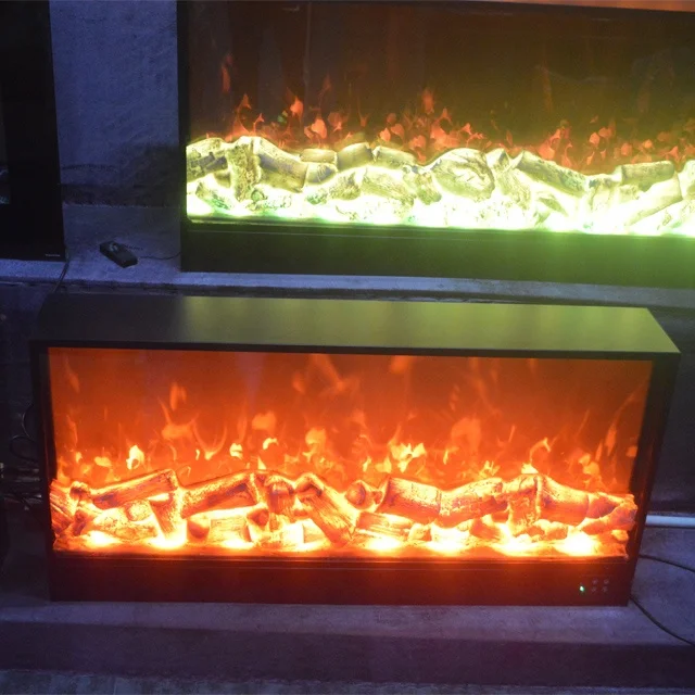 

Modern 3D LED Flame Decor Electric Fireplace with Remote Control Adjustable Thermostat Timer Steel Insert for Bedroom Indoor Use