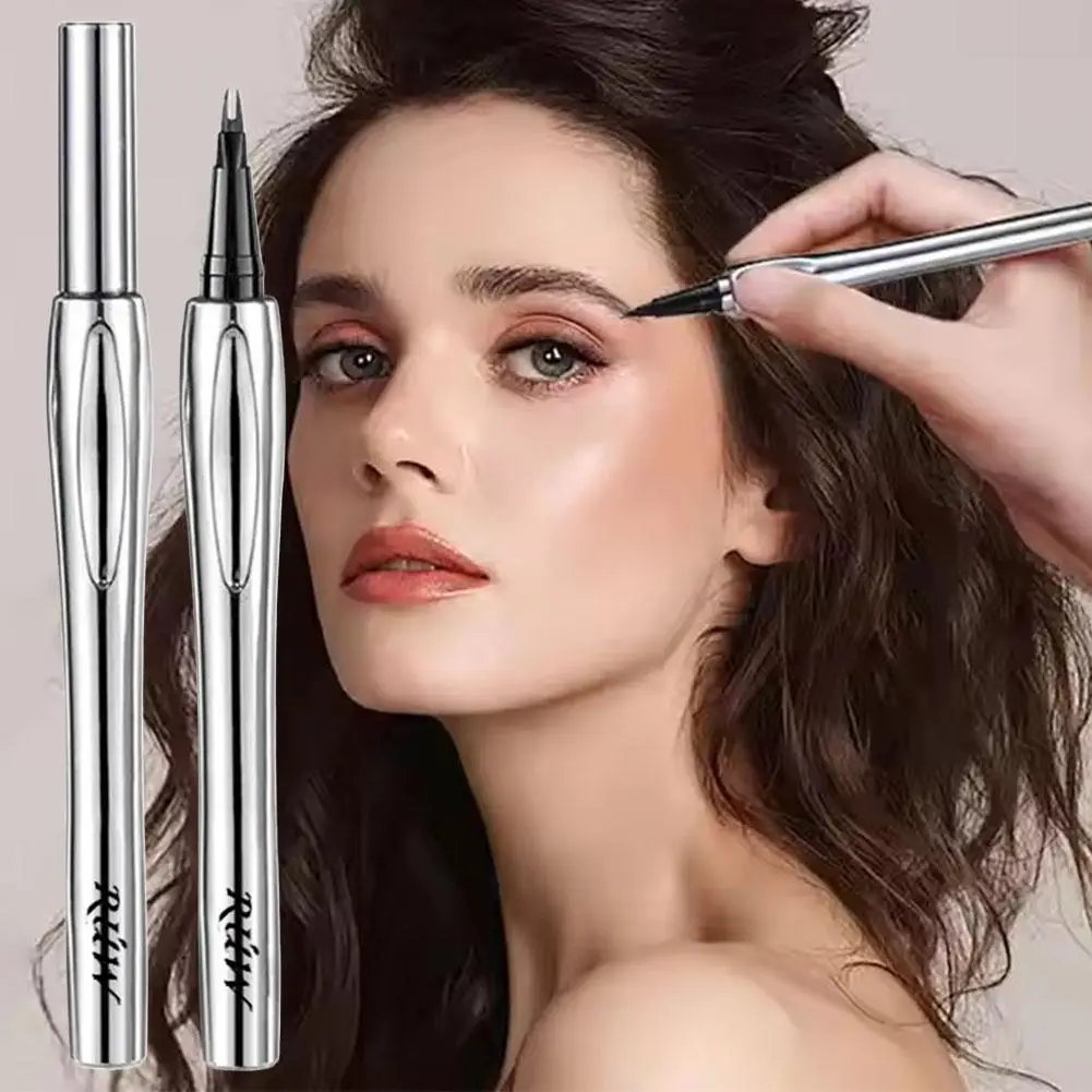 Stylo à sourcils à deux dents, crayon à sourcils étanche à deux dents pour femmes, traits naturels longue durée, maquillage pour les yeux à porter toute la journée