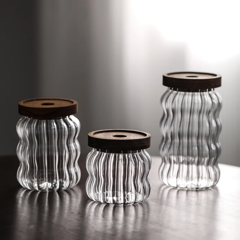 Lacquer Free Glass Sealed Jar Storage and Storage Jar for White Sugar Dried Fruits Snacks Coffee Bean Powder Tea Leaves