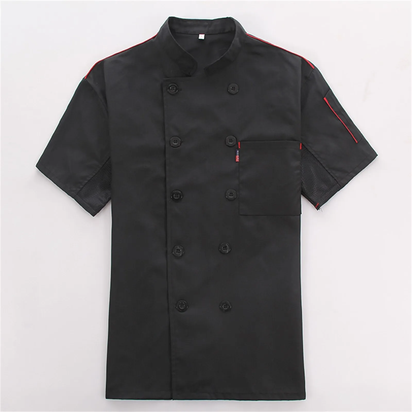 Unisex Chefs Jas Hotel Restaurant Chefs Kleding Met Korte Mouw Werk Uniformen Dubbele Rij Knopen Koks Jas Voor Mannen En Vrouwen