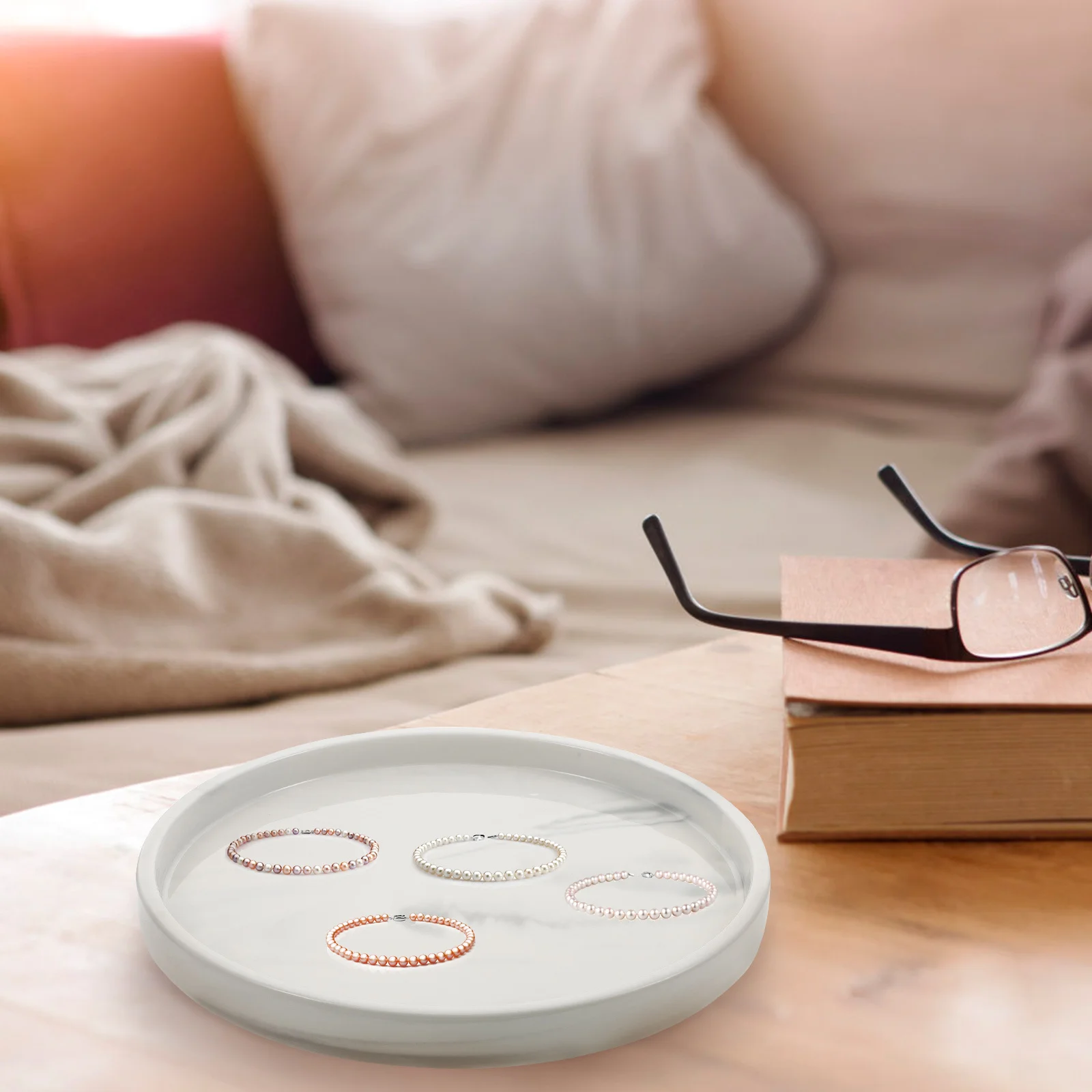 

1 шт., керамический мраморный поднос, многофункциональный держатель для ювелирных изделий, органайзер для косметики, тарелка для хранения фруктовых десертов, поднос для мелочей