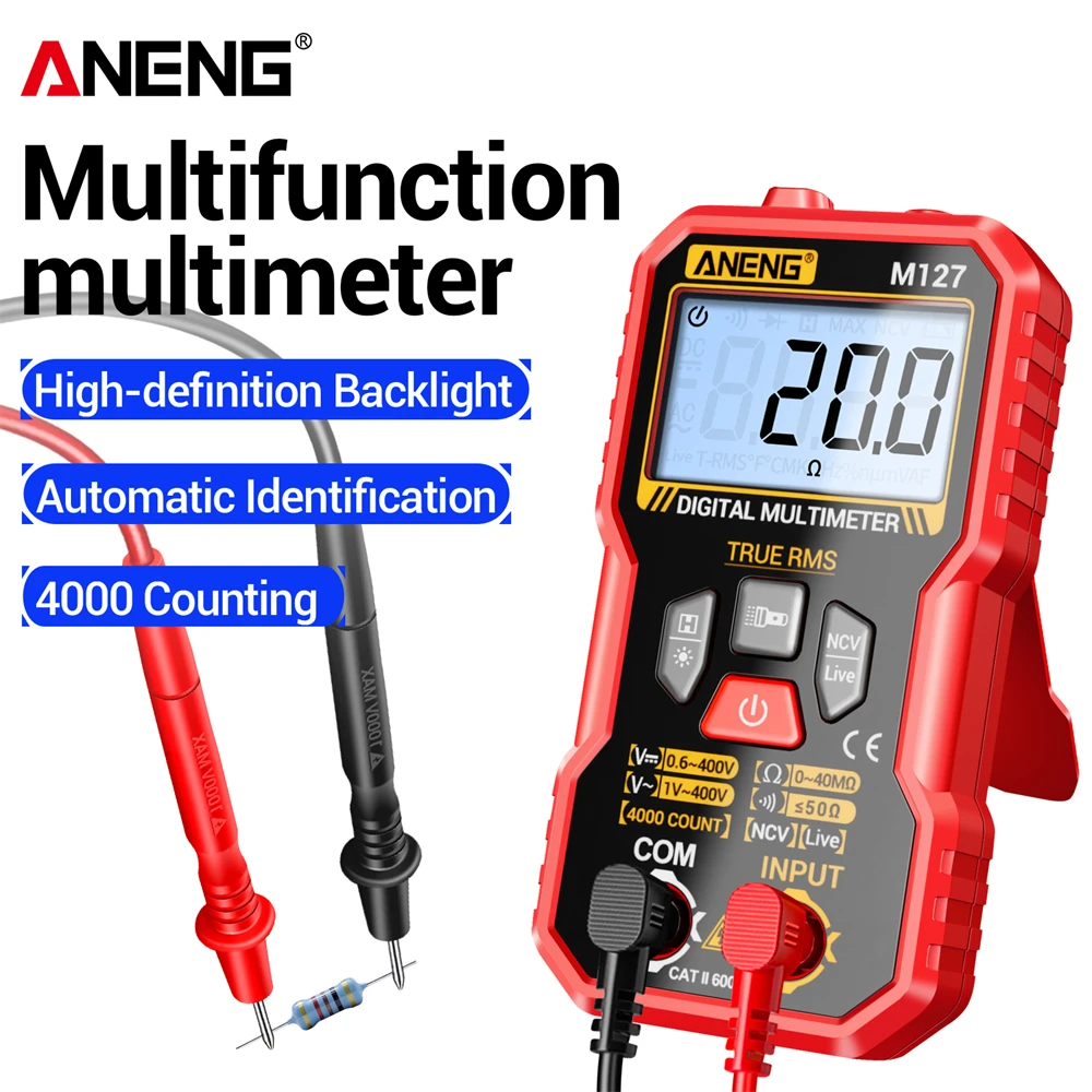 MINI Multimeter Tester AC/DC Voltage Resistance NCV Sensing Ohmmeter Zero-fire Detect Line Multifunction Meter Electric Tools
