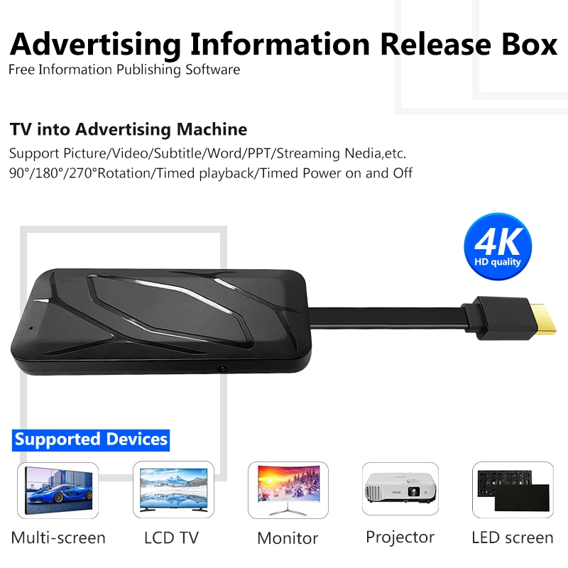 Portable digital multimedia network media player advertisement box signboard restaurant menu Android information release