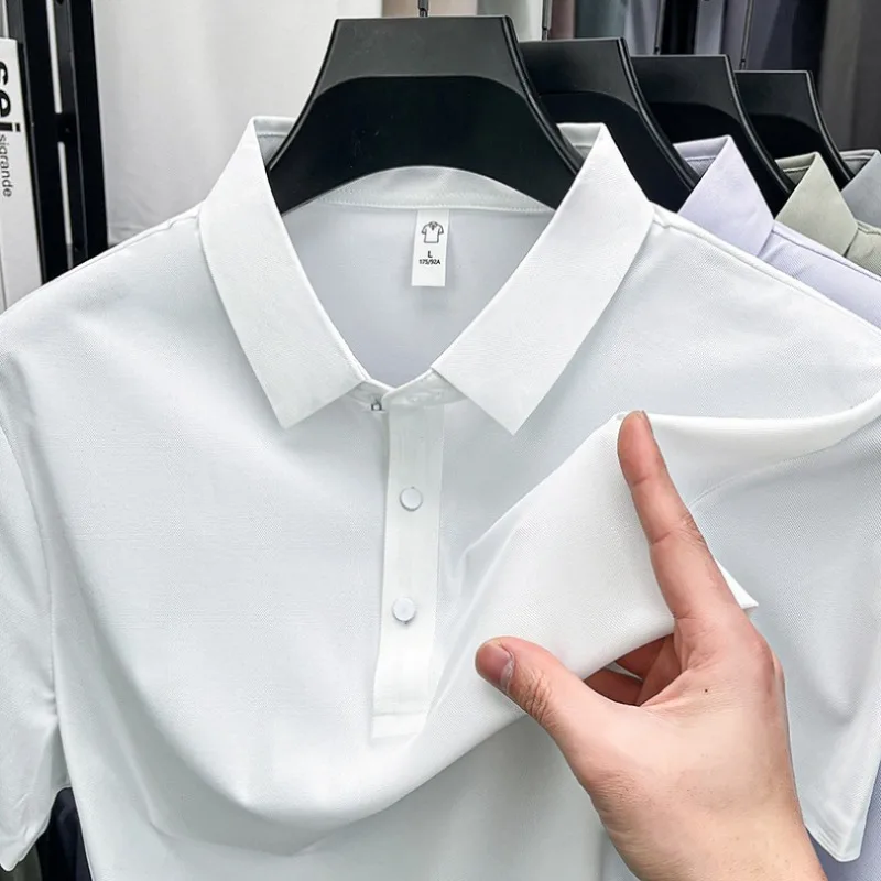Summer Outdoor Golf Sport Lightweight Breathable Casual T-shirt for Couples Fashionable Trendy Ice Silk Quick Drying Polo Shirt