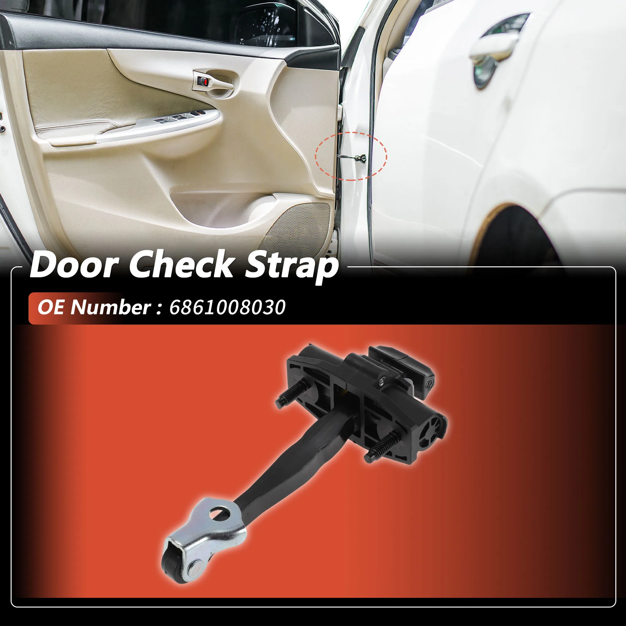 UXCELL Left and Right Front Door Door Check Strap No.6861008030 1 Pcs
