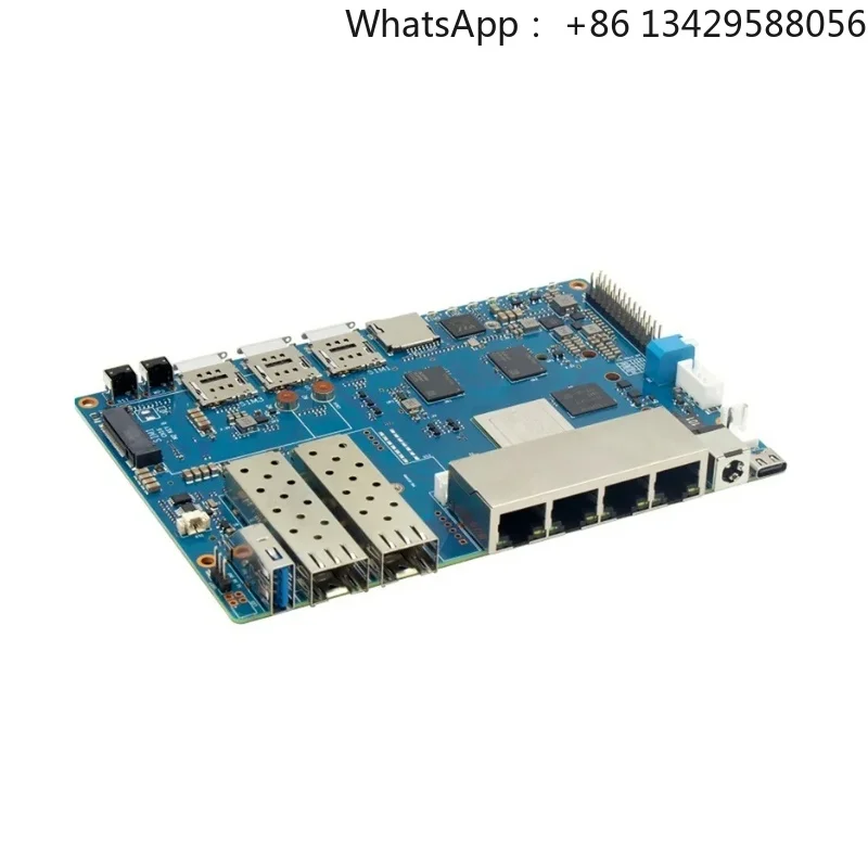 Banana Pi BPI R4 Wifi 7 Board with MTK MT7988A Design,4G RAM and 8G EMMC Onboard Quad-core ARM Corex-A73 Design Network Port