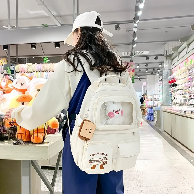 Sac à dos grande capacité pour femme, sac à livres tendance, sac à dos décontracté, haute qualité, nouveau, 2024