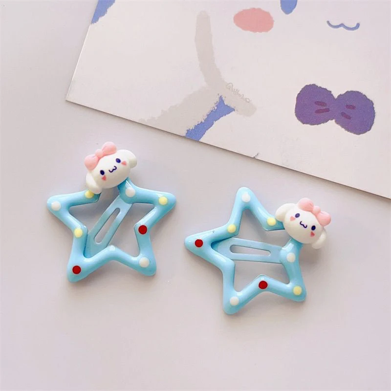 2Pcs Sanrio Hello Kitty Hairpin Kawaii My Melody Kuromi Cinnamoroll BBClip Cartoon Women Girls Hair Accessories Barrettes Gifts