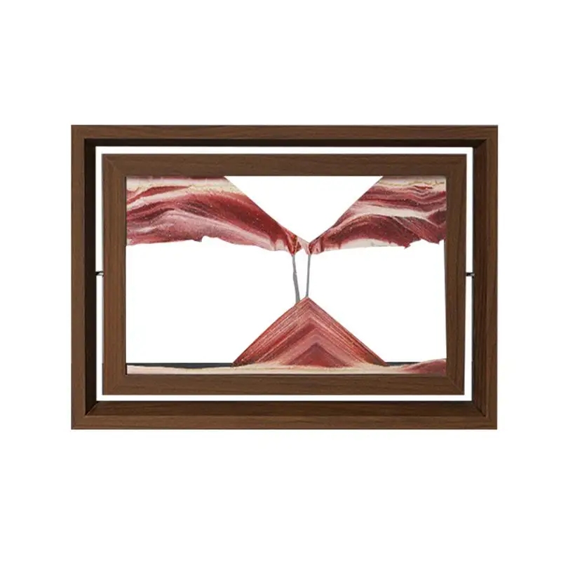 Pintura de areia movediça 3d dinâmica arte de areia movimento líquido arte de parede cinética oceano paisagem fluindo moldura de areia arte de vidro de mar para