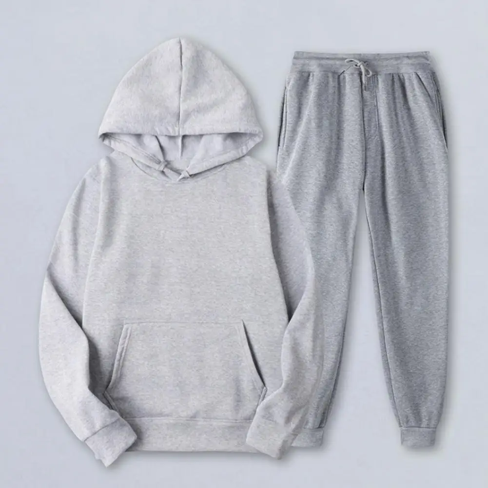 Men's Autumn and Winter New Solid Color Hoodie+pants Two-piece Set Fashionable Casual Sports Set