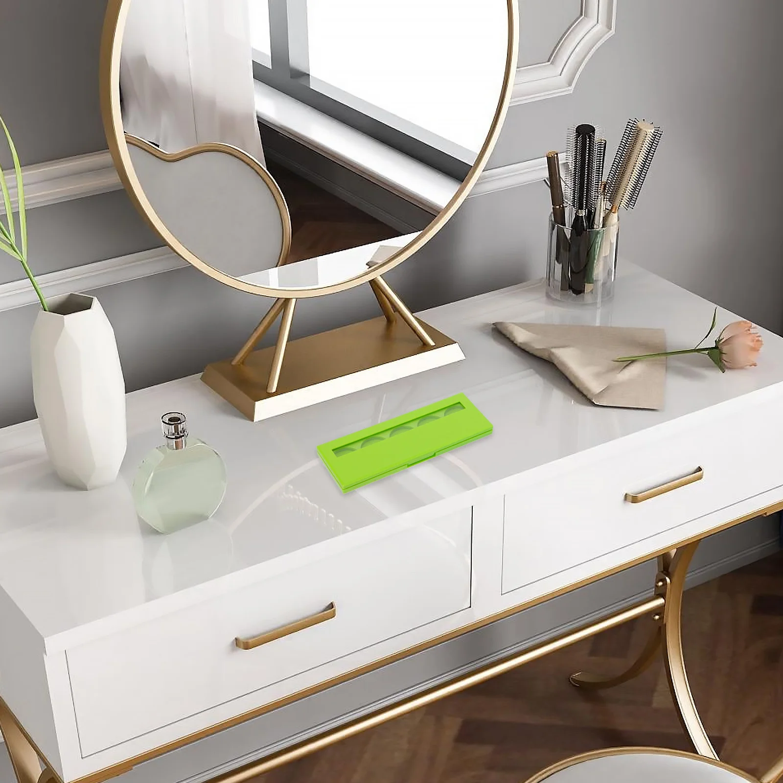 3 pçs caixa de armazenamento de sombra compacta multi-grade durável plástico organizador de maquiagem leve cosméticos recarregável batom sub