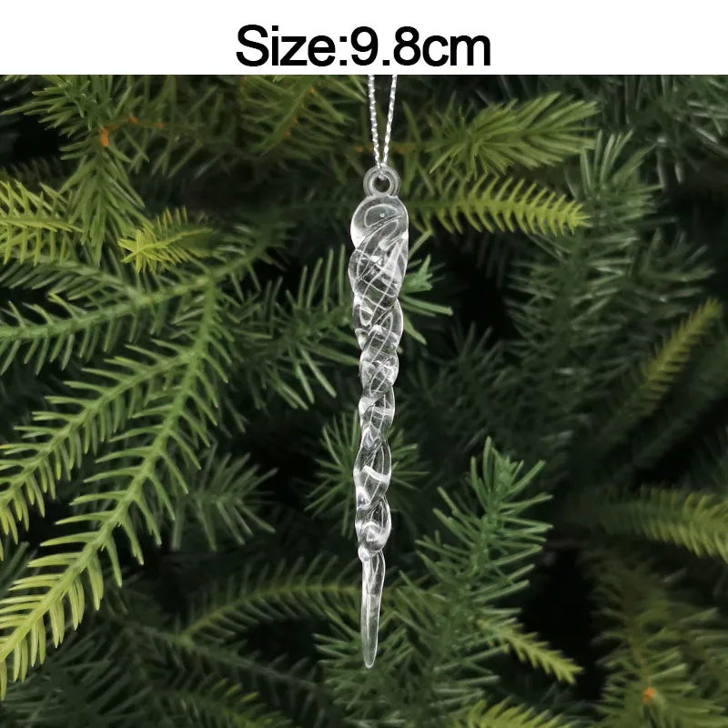 5pcs Christmas Home Decorations Crystal Acrylic Ornaments Snowflake Elk Xmas Tree Hanging Pendants Navidad 2024 New Year Gift