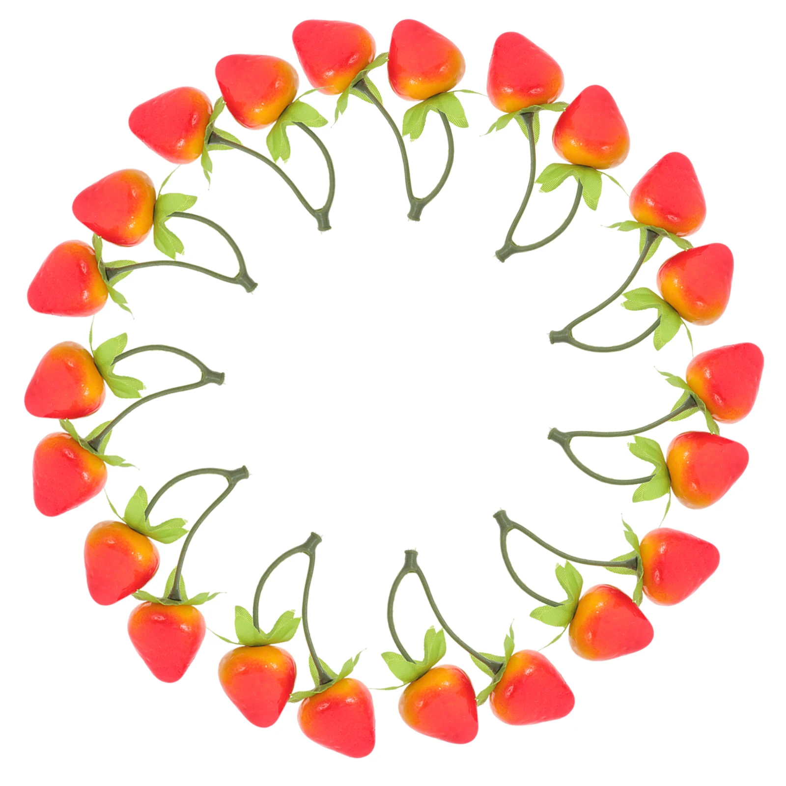 

20pcs Artificial Strawberries Mini Strawberry Decorations Lightweight Compact Fruit Basket Decor Fake Fruits Home Table