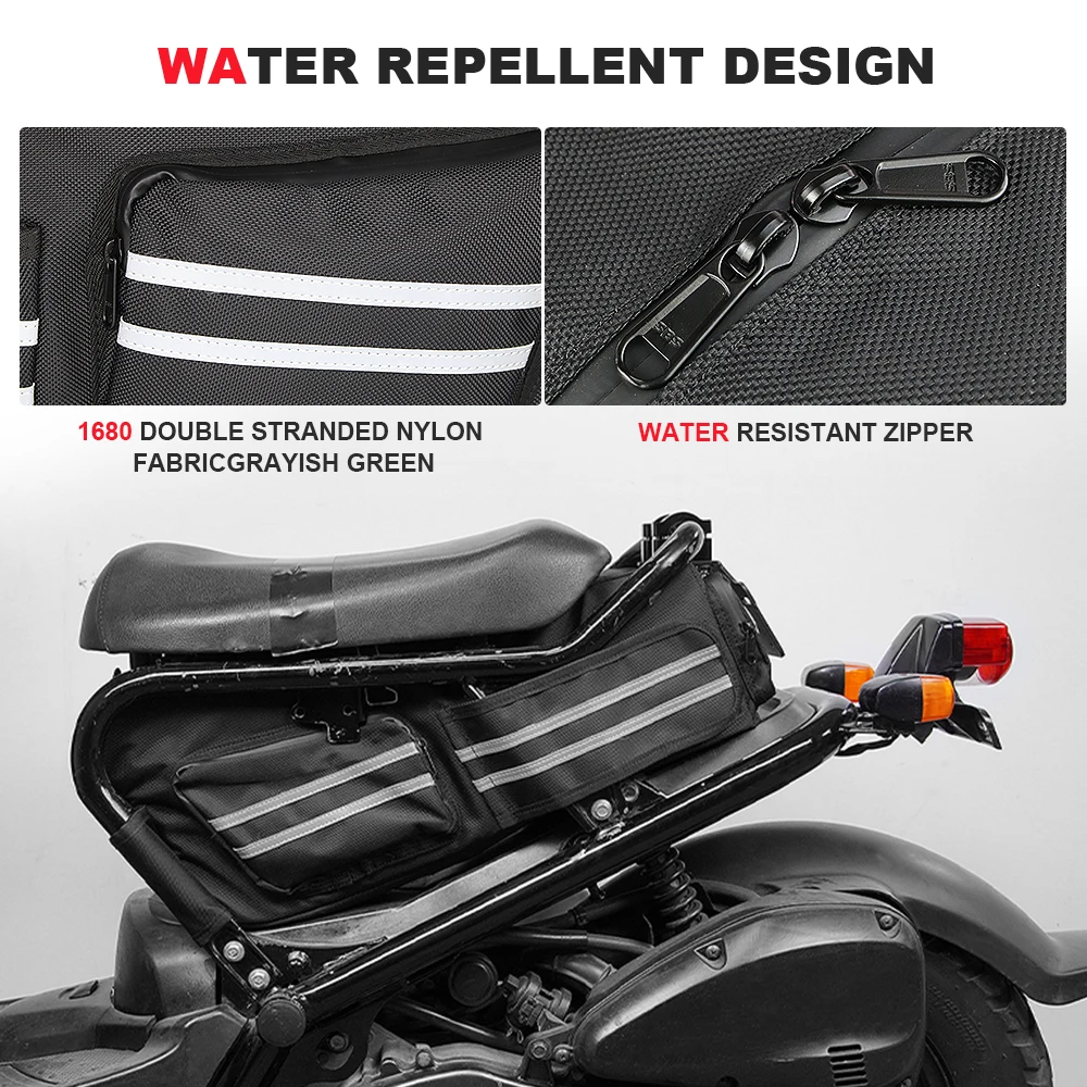 Motorcycle Under Seat Storage Bag Side Frame Bag Saddle Bag Luggage with Shoulder Straps Ruckus 50 (Zoomer) 2010-2025 For Honda
