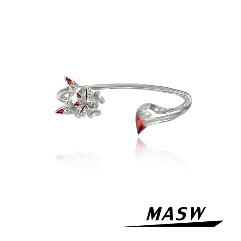 MASW Original Design Lovely Red Fox Bracelet Cuff Hot Sale Luxury Jewelry High Quality Copper Adjustable Bracelet For Wome Gift