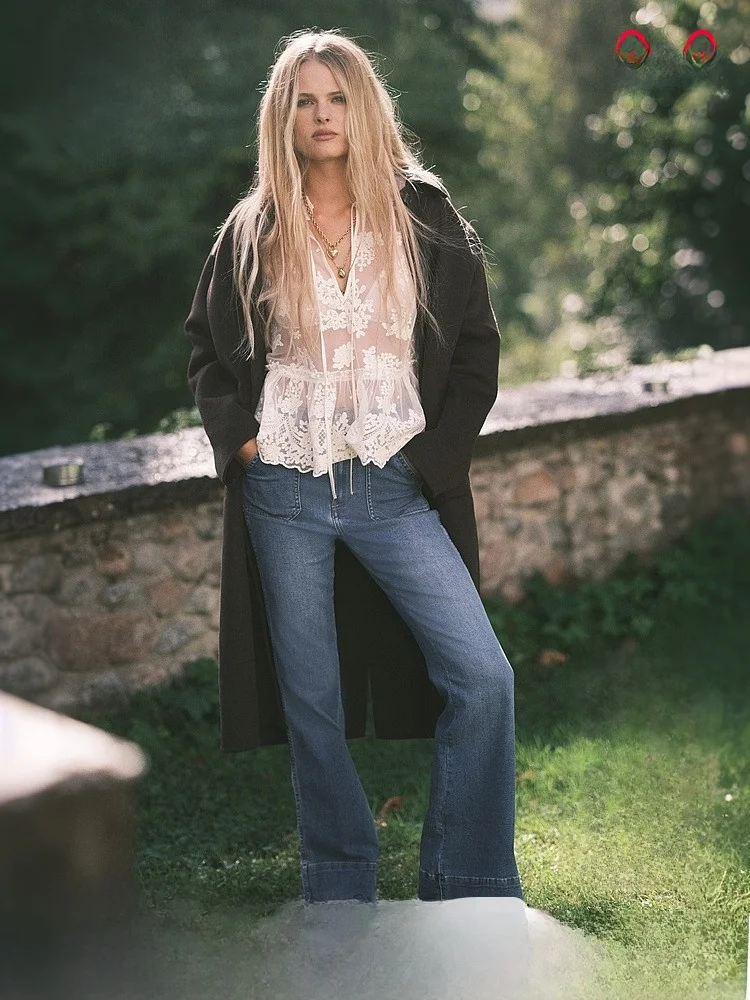 

Облегающие джинсы с высокой талией, женские модные повседневные узкие джинсы с высокой талией, зимняя верхняя одежда, модные длинные брюки H & M 30675